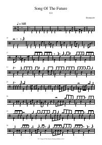 Drum score: U2 - Song Of The Future