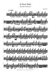Drum score: Bring Me The Horizon - It Never Ends
