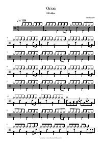 Drum score: Metallica - Orion