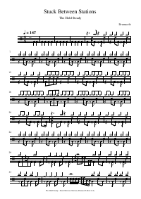Drum score: The Hold Steady - Stuck Between Stations