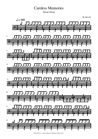 Drum score: Duran Duran - Careless Memories