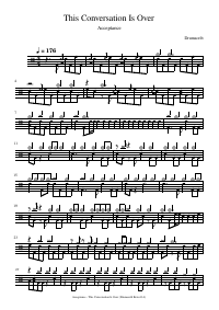 Drum score: Acceptance - This Conversation Is Over