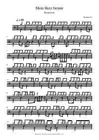 Drum score: Rammstein - Mein Herz brennt
