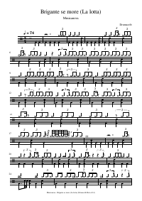 Drum score: Musicanova - Brigante se more (La lotta)