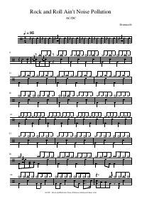 Drum score: AC/DC - Rock and Roll Ain't Noise Pollution
