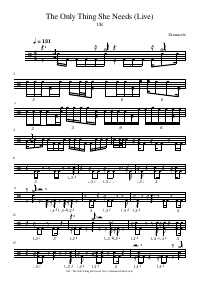 Drum score: UK - The Only Thing She Needs (Live)