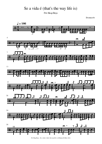 Drum score: Pet Shop Boys - Se a vida é (that’s the way life is)