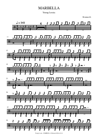 Drum score: Young Leosia - MARBELLA
