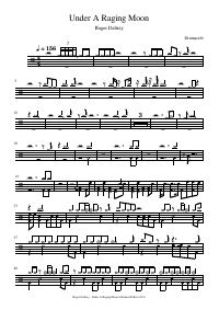 Drum score: Roger Daltrey - Under A Raging Moon