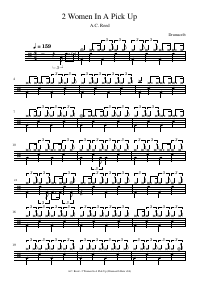 Drum score: A.C. Reed - 2 Women In A Pick Up