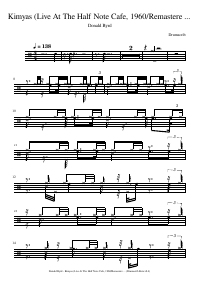 Drum score: Donald Byrd - Kimyas (Live At The Half Note Cafe, 1960/Remastered 2015)