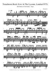 Drum score: Bob Marley & The Wailers - Topic - Trenchtown Rock (Live At The Lyceum, London/1975)