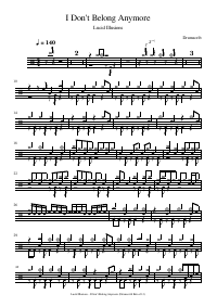 Drum score: Lucid Illusions - I Don't Belong Anymore