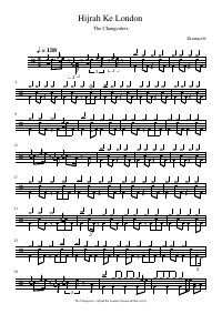 Drum score: The Changcuters - Hijrah Ke London