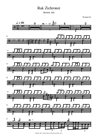 Drum score: Moshik Afia - Rak Zichronot