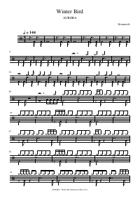 Drum score: AURORA - Winter Bird