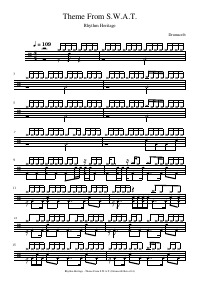 Drum score: Rhythm Heritage - Theme From S.W.A.T.