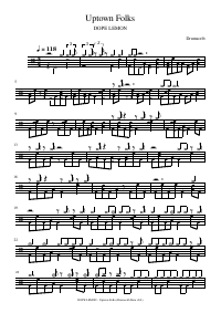 Drum score: DOPE LEMON - Uptown Folks