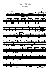 Drum score: The Ventures - Hawaii Five-O