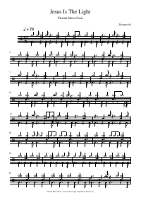 Drum score: Florida Mass Choir - Jesus Is The Light