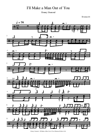 Drum score: Donny Osmond - I'll Make a Man Out of You