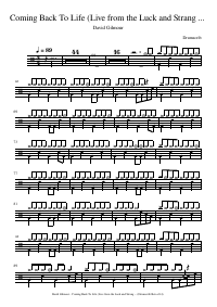 Drum score: David Gilmour - Coming Back To Life (Live from the Luck and Strange Concerts)