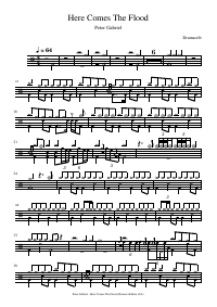 Drum score: Peter Gabriel - Here Comes The Flood
