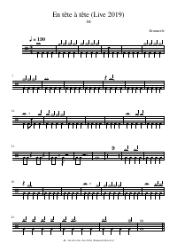 Drum score: -M- - En tête à tête (Live 2019)