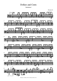 Drum score: Radiohead - Dollars and Cents