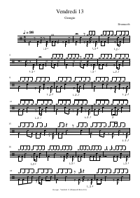 Drum score: Georgio - Vendredi 13
