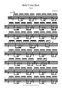 Drum score: Player - Baby Come Back