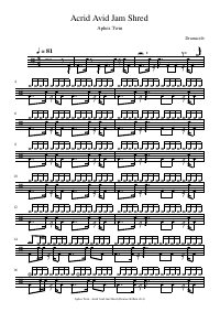 Drum score: Aphex Twin - Acrid Avid Jam Shred