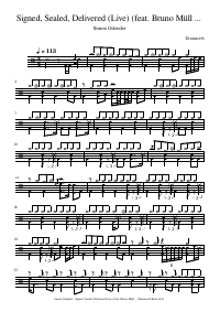 Drum score: Simon Oslender - Signed, Sealed, Delivered (Live) (feat. Bruno Müller, Jakob Manz & Nils Landgren)