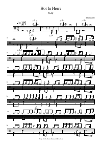 Drum score: Nelly - Hot In Herre