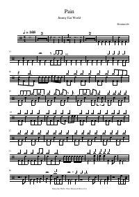 Drum score: Jimmy Eat World - Pain
