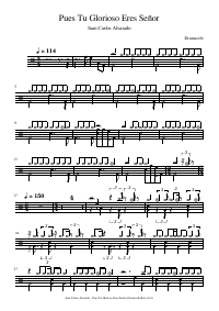 Drum score: Juan Carlos Alvarado - Pues Tu Glorioso Eres Señor