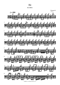 Drum score: KUZIRA - He