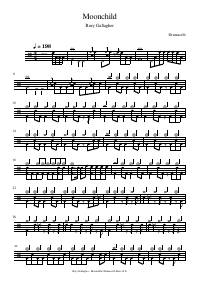 Drum score: Rory Gallagher - Moonchild