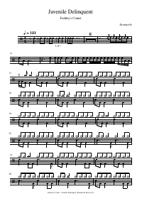 Drum score: Frehley's Comet - Juvenile Delinquent