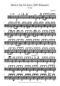 Partitura de batería: Chicago - Hard to Say I'm Sorry (2007 Remaster)