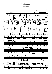 Drum score: Jerry Byrne - Lights Out