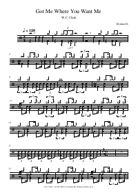 Drum score: W.C. Clark - Got Me Where You Want Me
