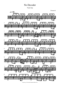 Drum score: Yogi Lang - No Decoder