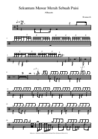 Drum score: Alleycats - Sekuntum Mawar Merah Sebuah Puisi