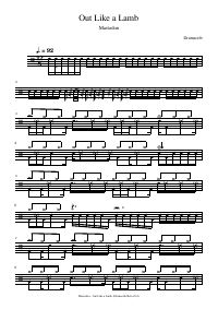 Drum score: Mastodon - Out Like a Lamb