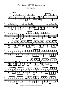 Drum score: Led Zeppelin - The Rover (1993 Remaster)