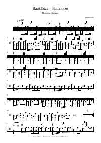Drum score: Hiroyuki Sawano - Bauklötze - Bauklotze