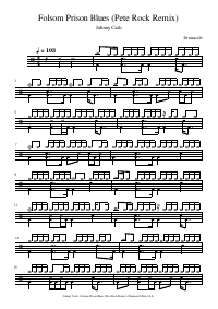 Drum score: Johnny Cash - Folsom Prison Blues (Pete Rock Remix)