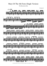Drum score: The Boomtown Rats - Mary Of The 4th Form (Single Version)