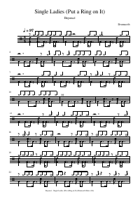 Drum score: Beyoncé - Single Ladies (Put a Ring on It)